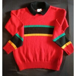 Vtg Sweetree Sweater Womens L Collared Pullover USA Colorful Unisex A23